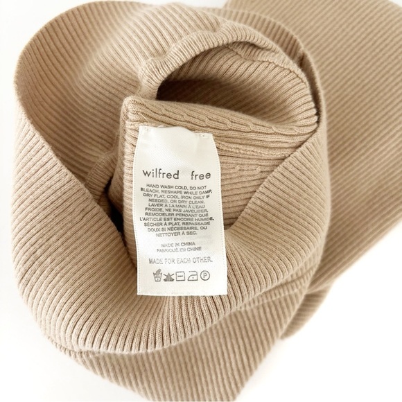 Wilfred Free | Cut Out Knit Top Tan Beige Size XXS Aritzia - Picture 8 of 9